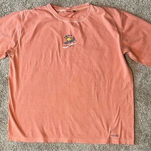 Life is Good Coral Long Sleeve Crew Neck Tee